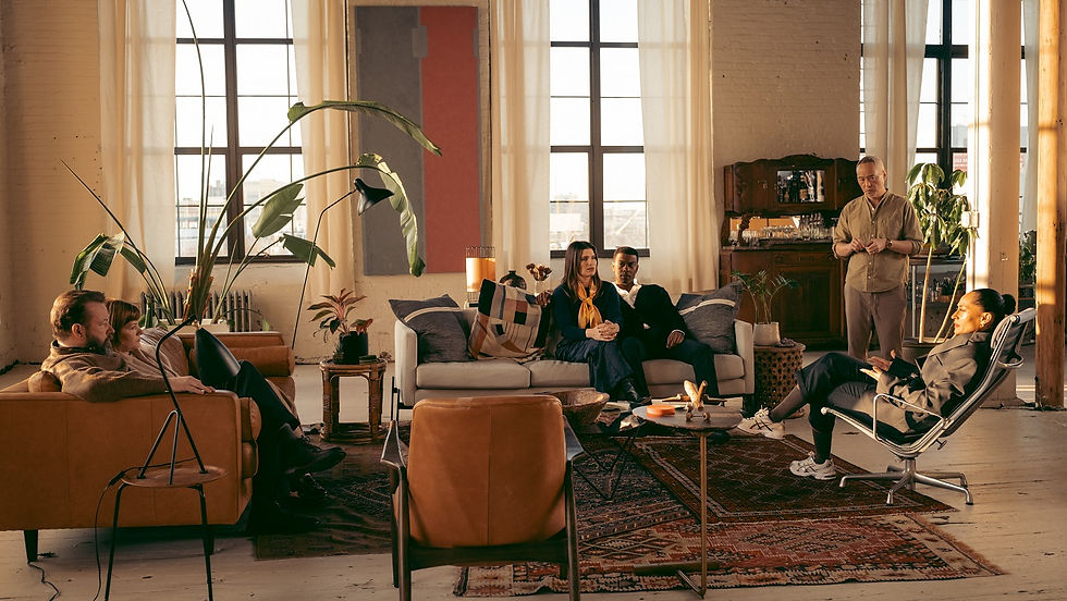 Dallas Roberts, Wrenn Schmidt, Lake Bell, Joshua Boone, Ken Leung and Tracee Ellis Ross in BLOW THE HORN
