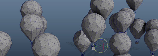 Collection of low-poly paper balloon assets created for the King Salman Park origami film