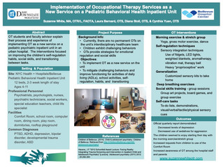Implementation of Occupational Therapy Services As A New Service On A Pediatric Behavioral Health Un