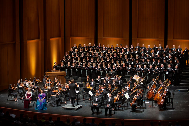 This is a classical music orchastra performing with a choir.