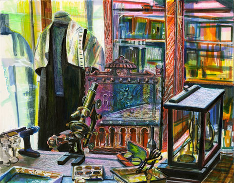 This is a drawing by artist Dawn Hunter of the Museo de Cajal in Madrid, Spain.