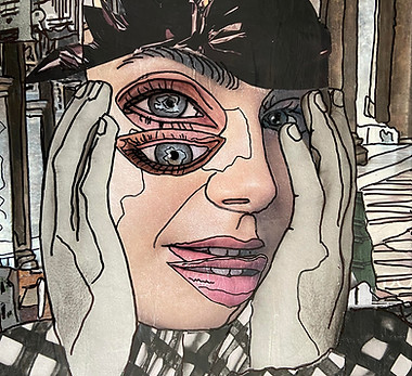 This is a photo of a collage by artist Ginny Merett.