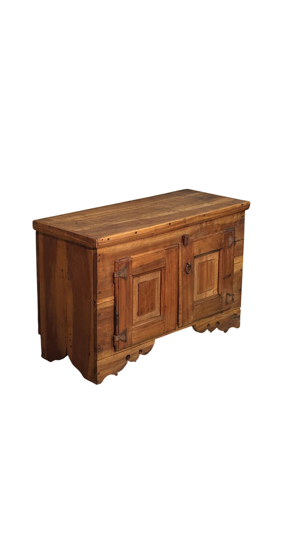 Miniatura: Credenza Bassa Ottocentesca in Legno di Noce con Due Sportelli