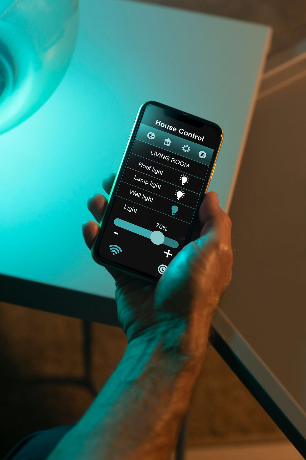 man-using-smartphone-his-automated-home.