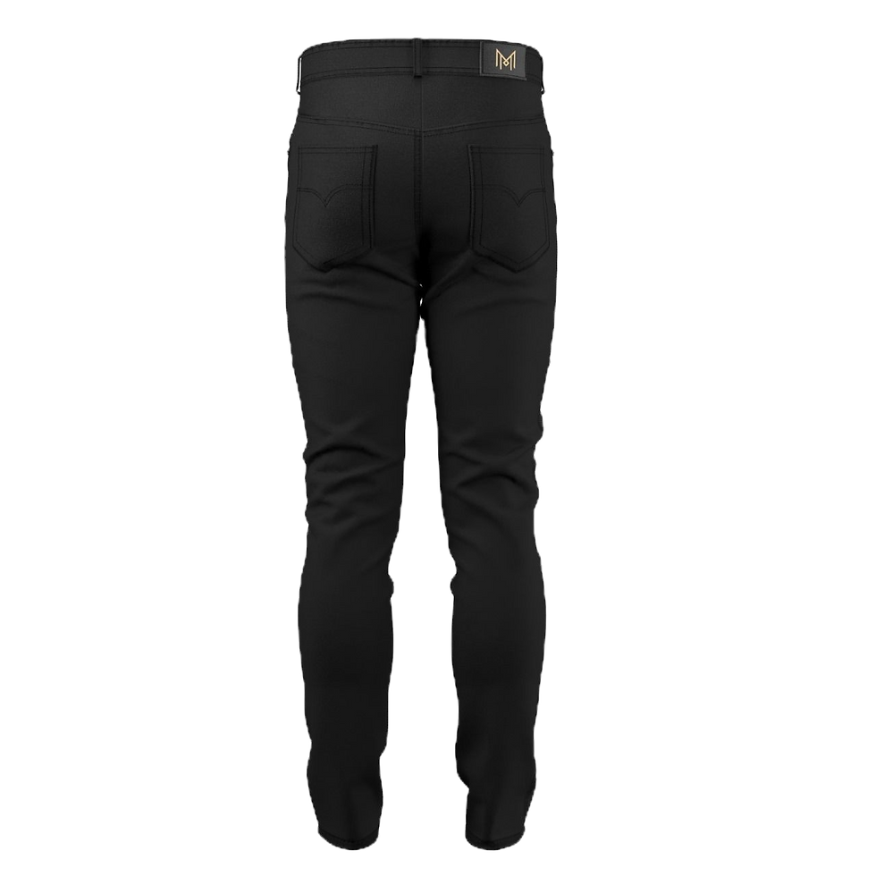 Thumbnail: Gold-Plated Zipper Biker Jeans