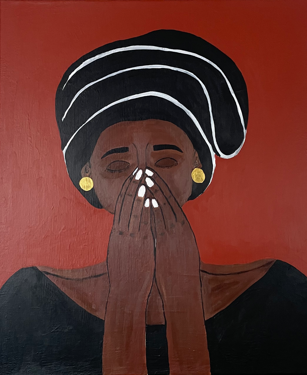 46x55 peinture acrylic sur toile de lin
