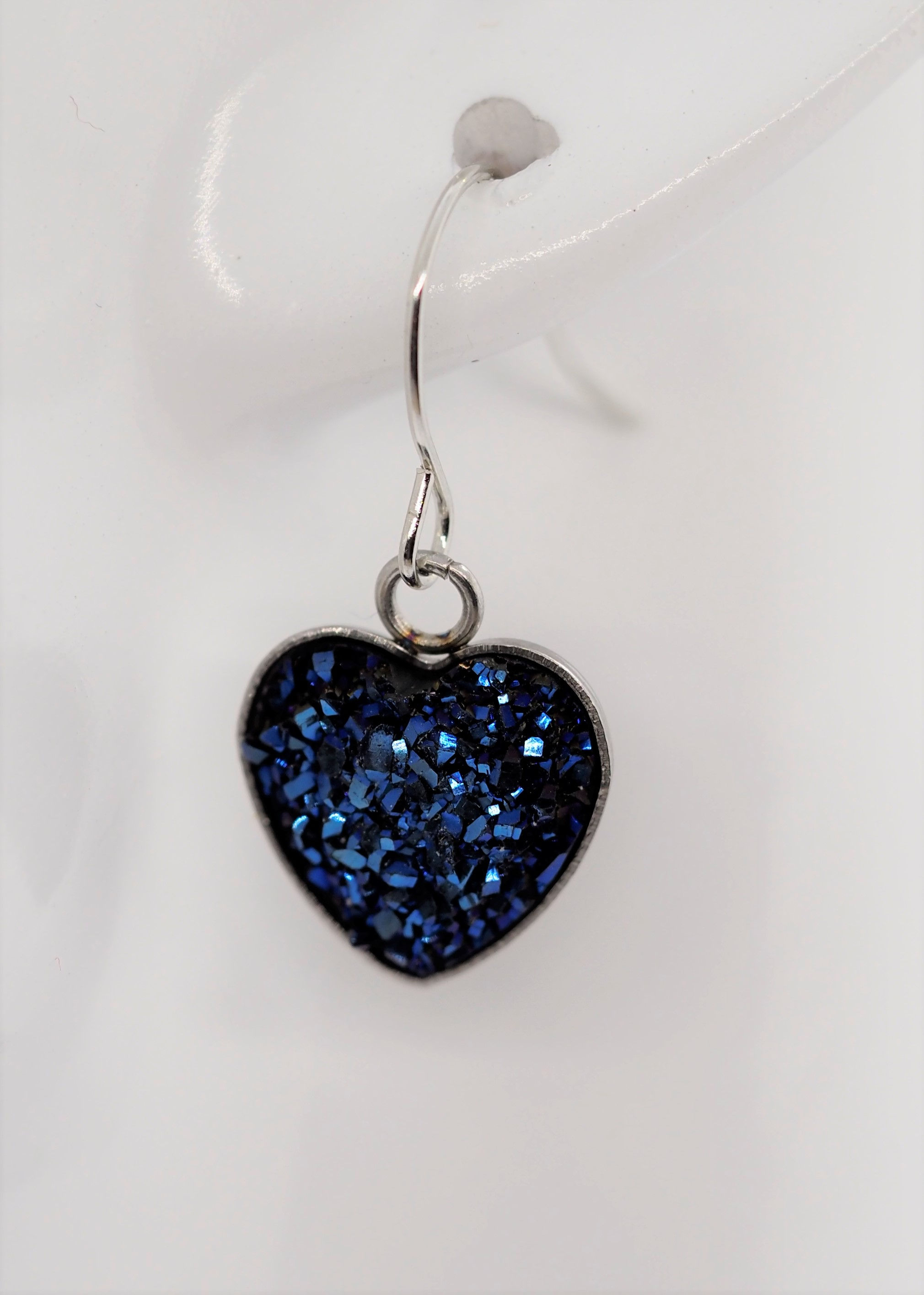 Glittered Navy Hearts