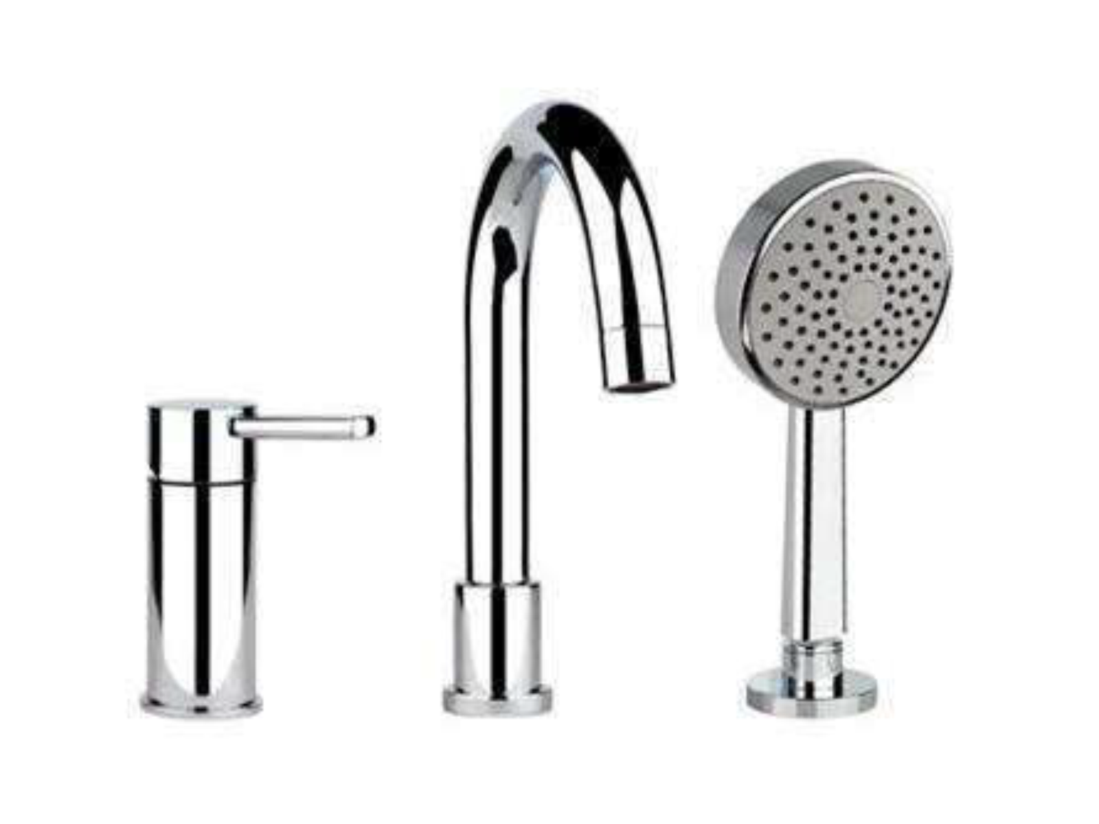 Gessi Ozone Deck Mounted 3 Hole Bathtub Filler With Hand Shower