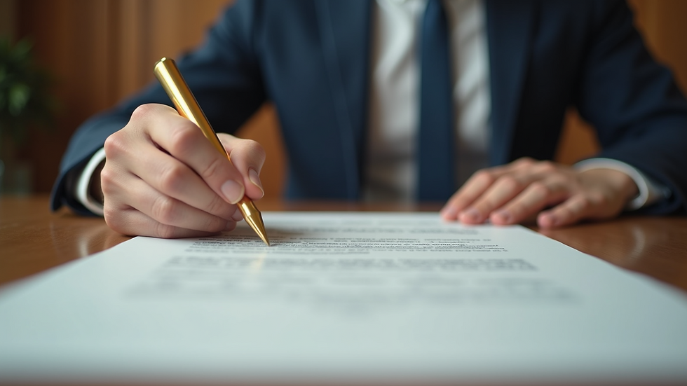 Eye-level view of a gold loan agreement being signed