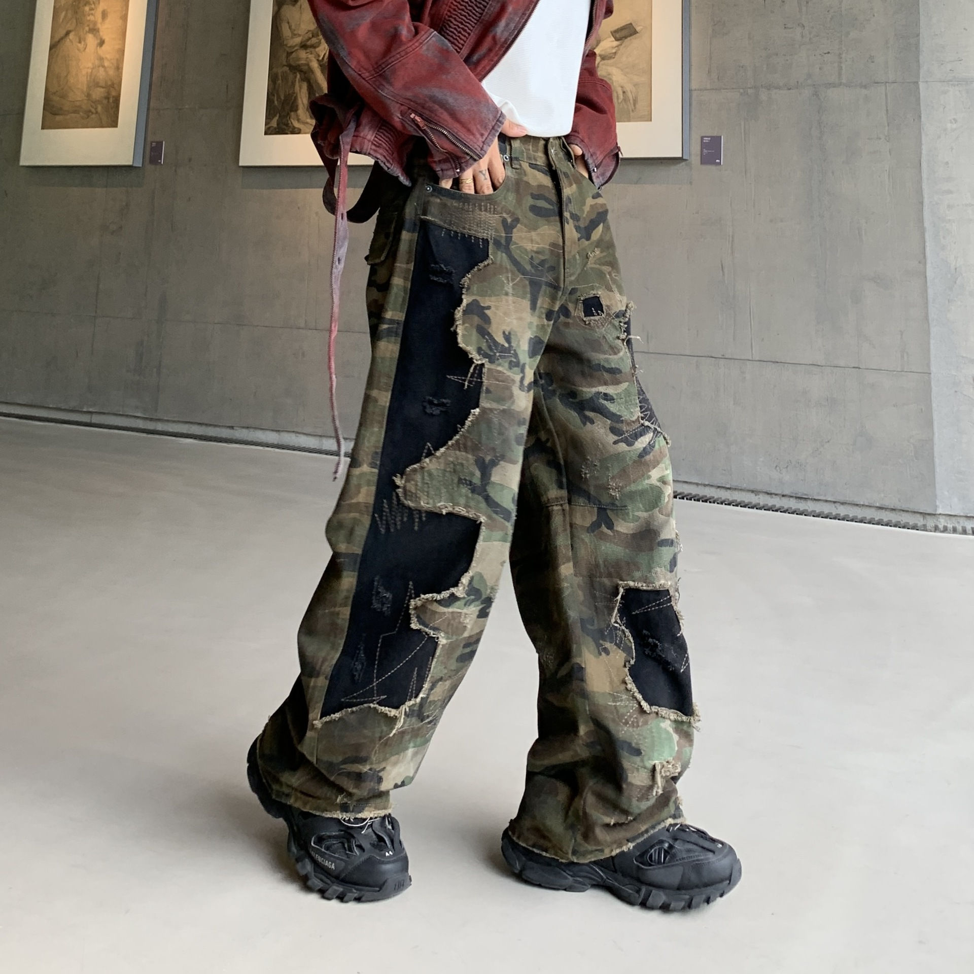 Retro Camo Cargo Pants