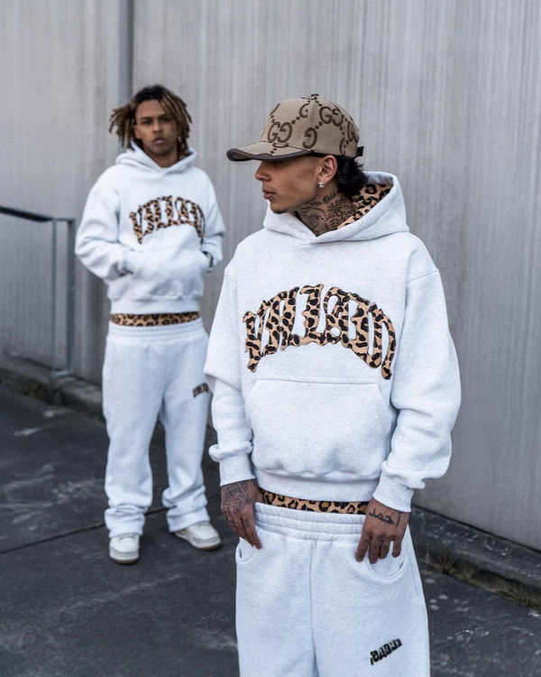 Leopard Print Fleece Hoodie Set — Streetwear Co-ord Loungewear