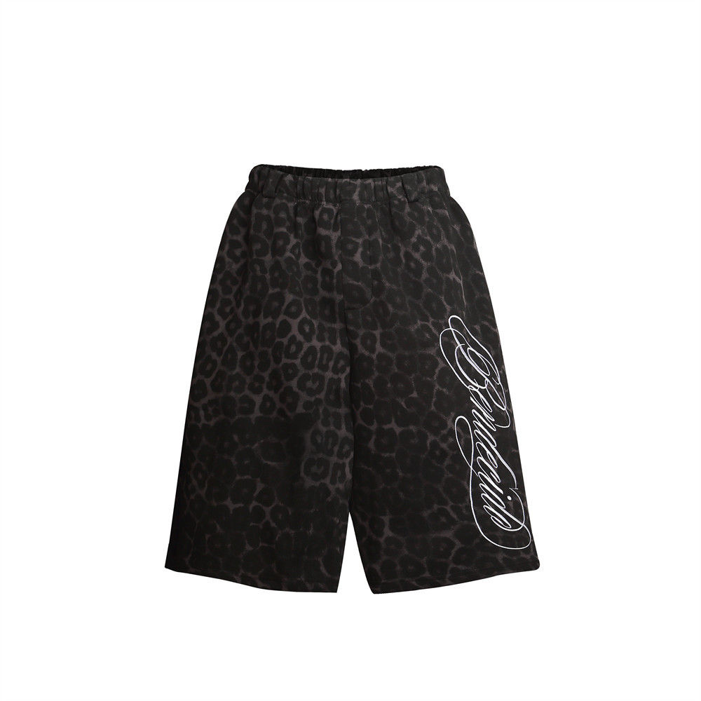 Leopard Print Fleece Shorts