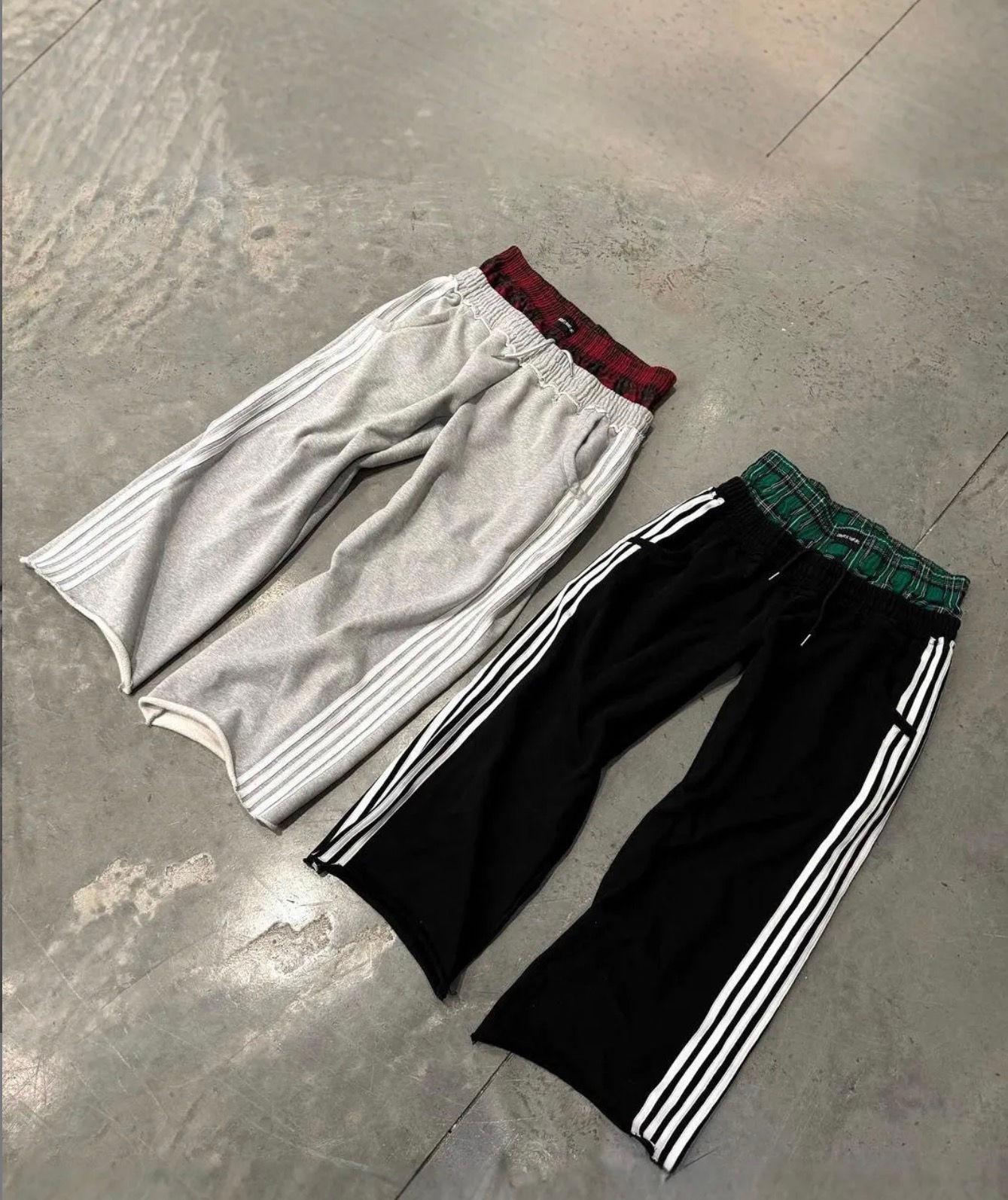 Contrast Stitching High Waist Pants