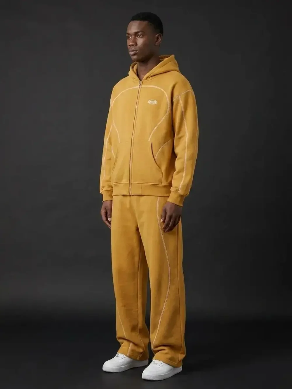 Contrast Stitch Fleece Tracksuit Set