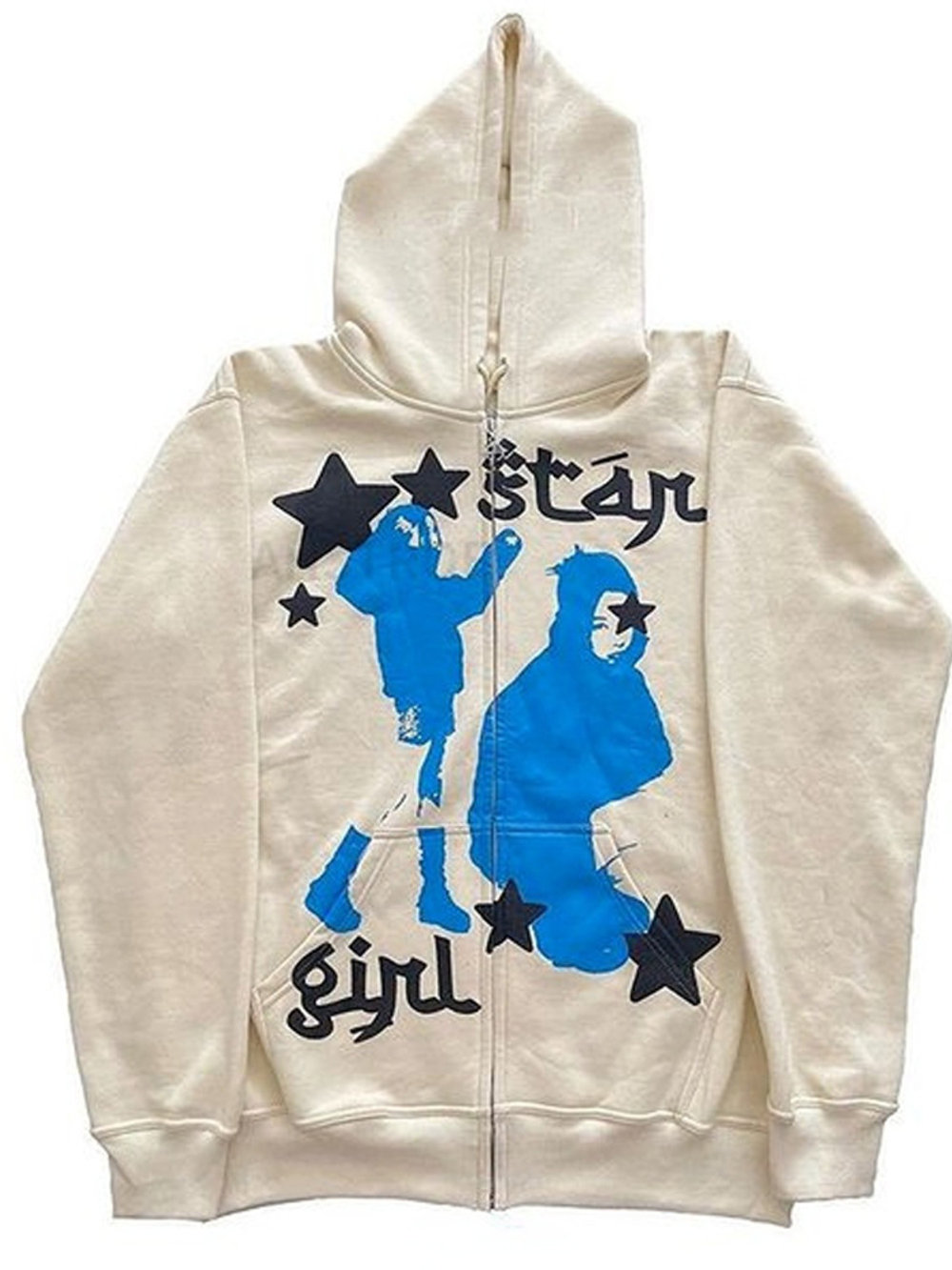 Street Print Zipper Hoodie