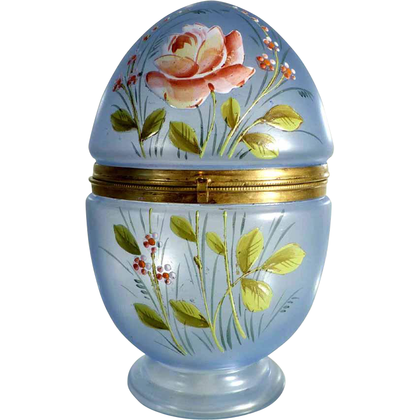Glass egg casket - 1900