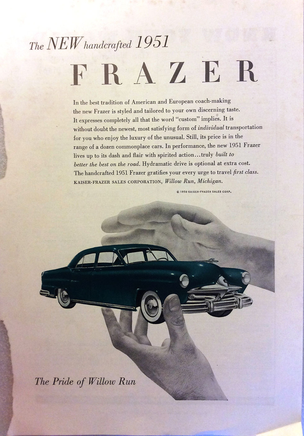 Anúncio do último "FRAZER"