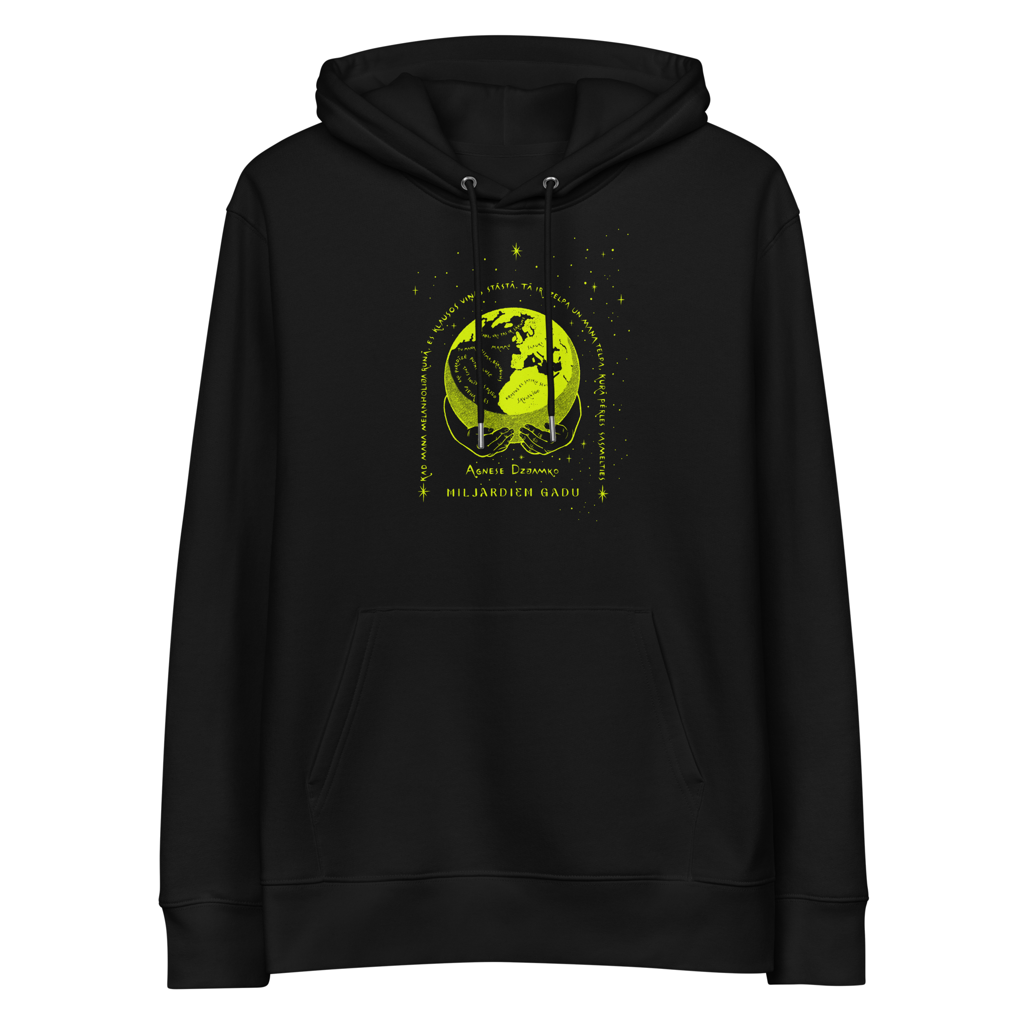 MILJARDIEM GADU Unisex eco hoodie - Black Neon