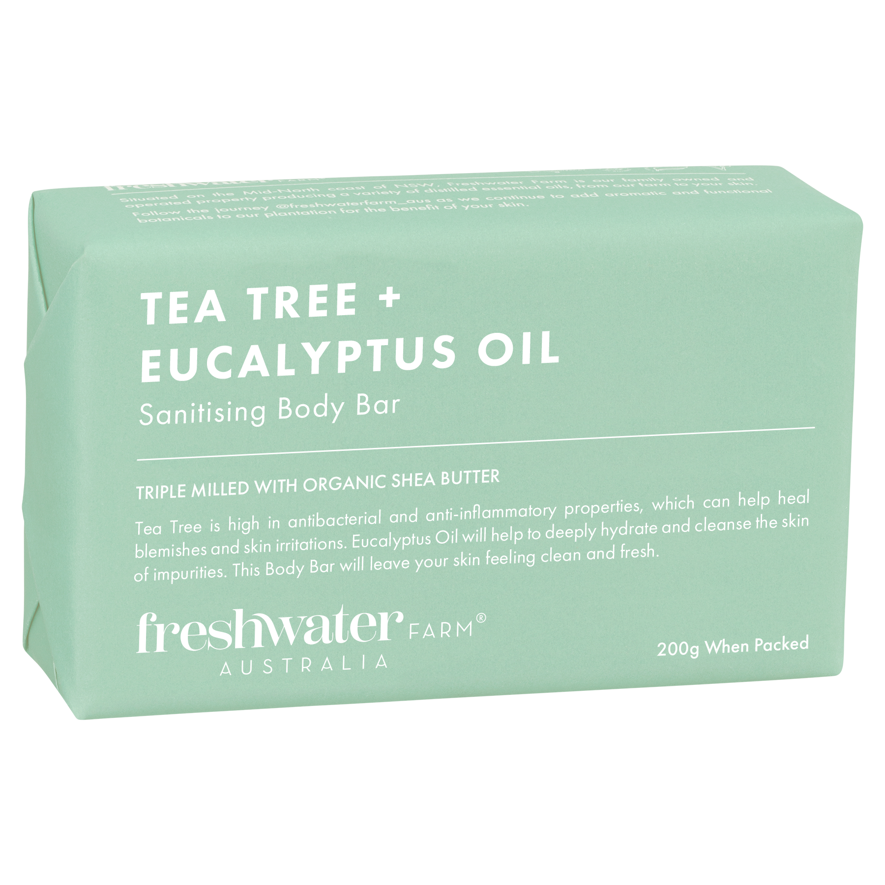Freshwater Farm -茶樹 + 桉樹油淨化香皂 Tea Tree + Eucalyptus Oil Sanitising Body Bar 200g