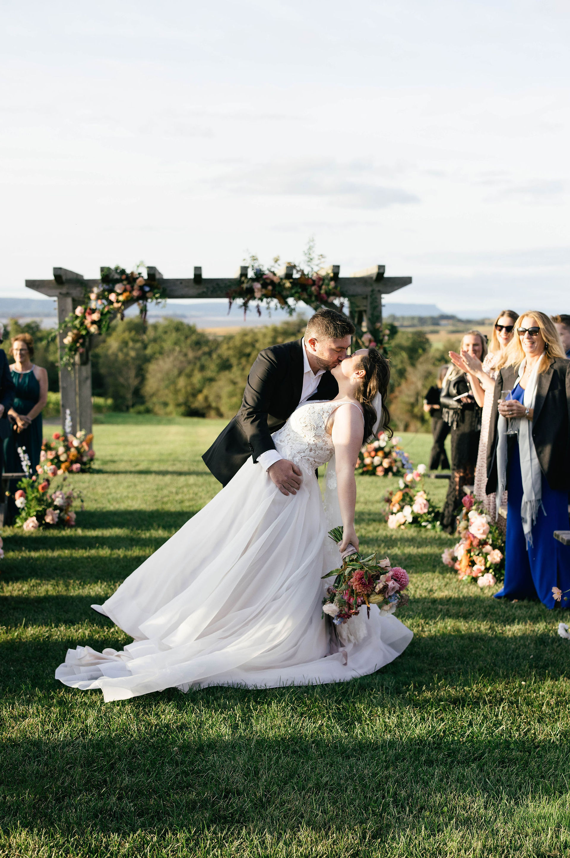 Outdoor wedding ceremony Bay of Fundy Lightfoot and Wolfville