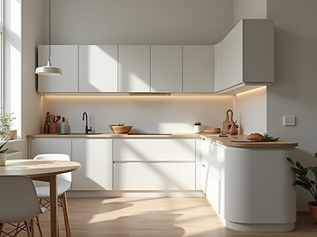 A-modern-kitchen-with-newly-painted-cabinets-featuring-clean-studio-lighting-and-a-profess