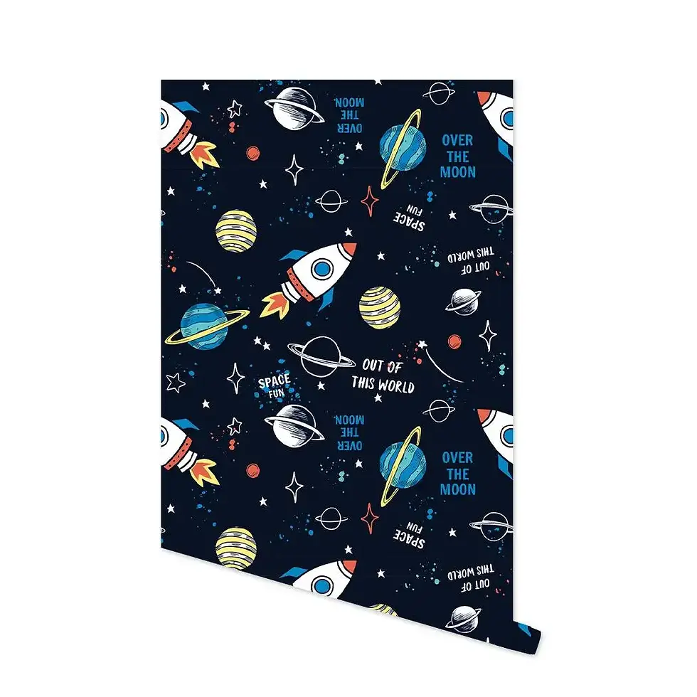 Thumbnail: Space Self Adhesive Wallpaper Planet Wall Sticker Rocket Spacecraft