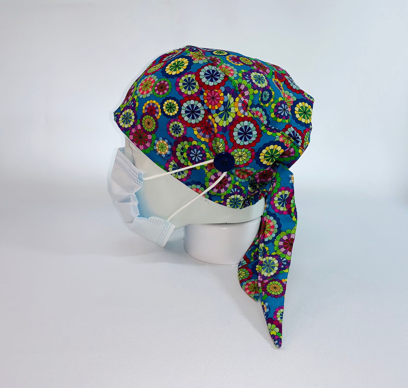 Touca Estampa Mandala Azul  - Unisex