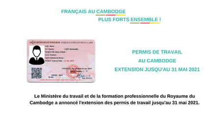 Extension du permis de travail jusqu'au 31 mai 2021