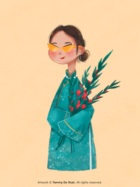 ao dai cartoon drawing