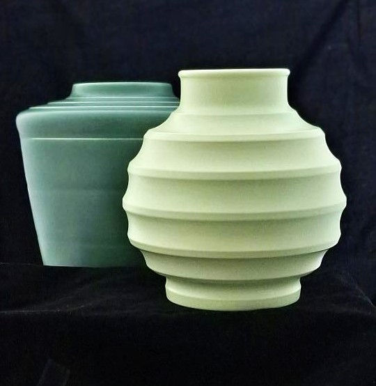 Thumbnail: Extremely Rare Keith Murray Football Vase in April Green