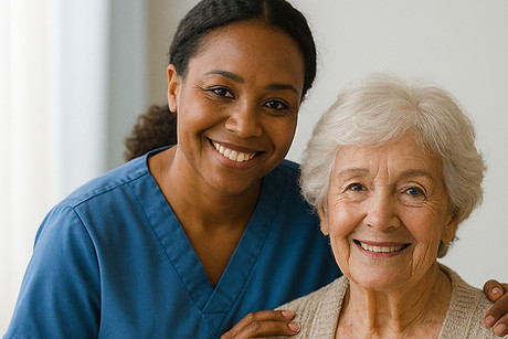 Caregiver with senior in Palm Beach County