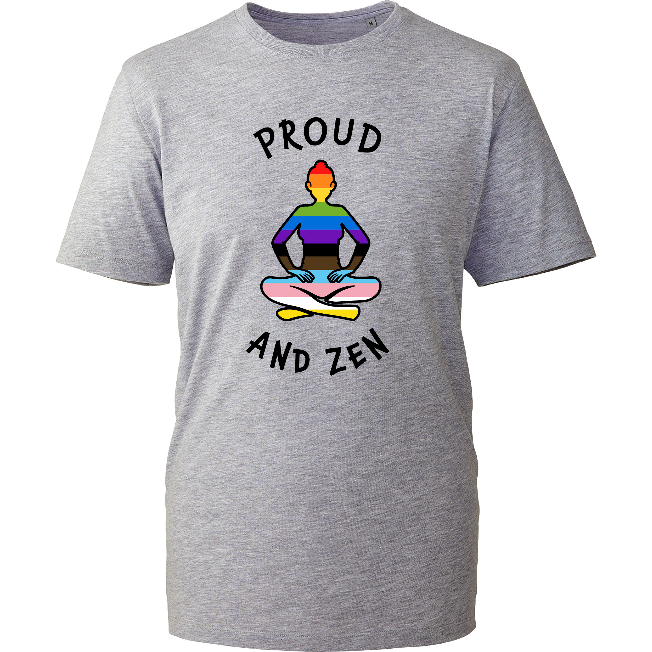 SALE XS Grey Marl T-Shirt Design 35 Proud And Zen