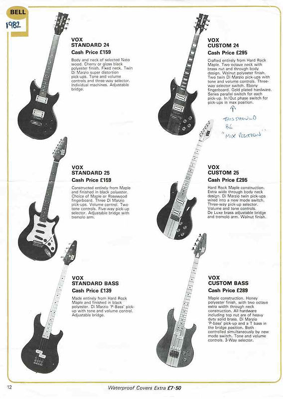 Guitars: Vox Custom 24