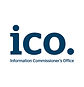 Logo for the Information Commissioner's Office, with dark blue letters i, c and o