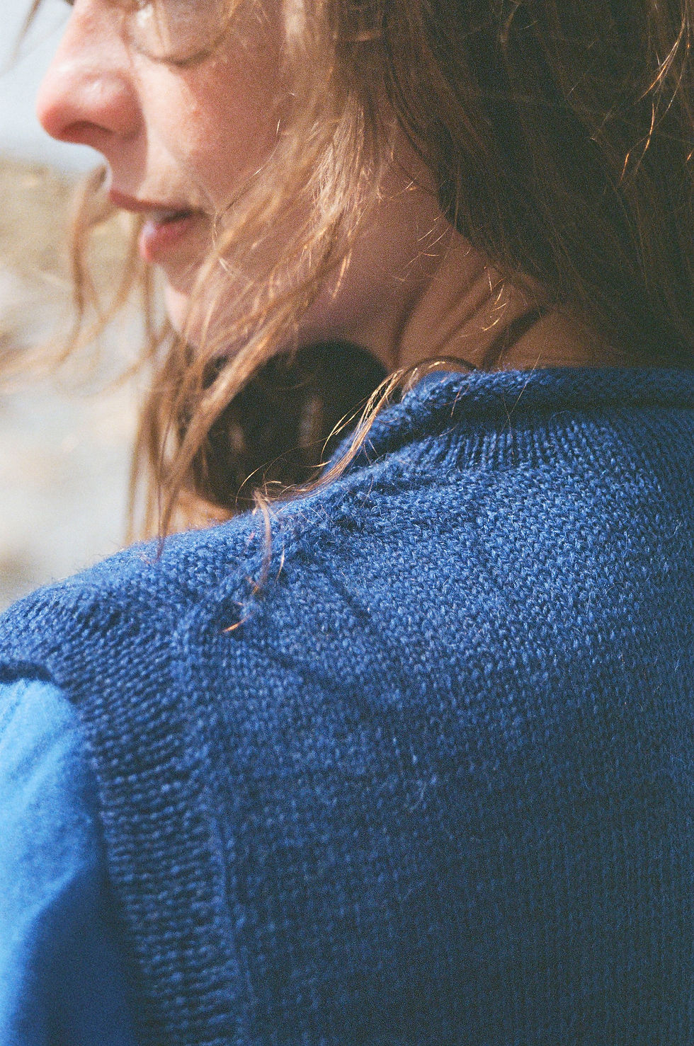 Thumbnail: british wool boxy roll neck vest | corvette blue