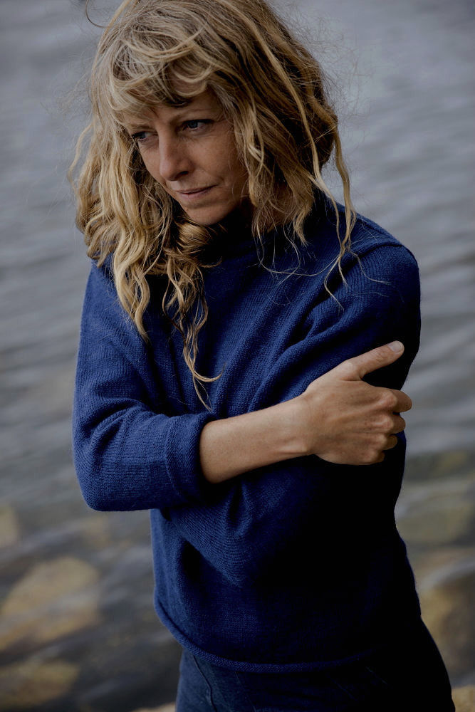 Thumbnail: british wool boxy roll neck jumper | corvette blue