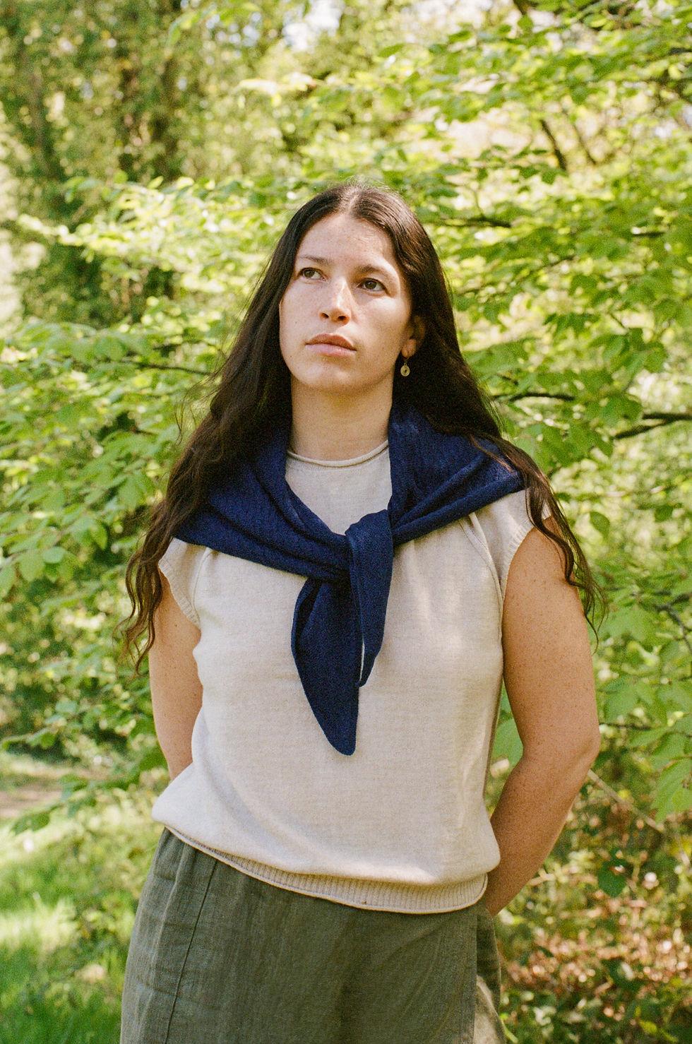 Thumbnail: merino wool cap sleeve tee | oatmeal