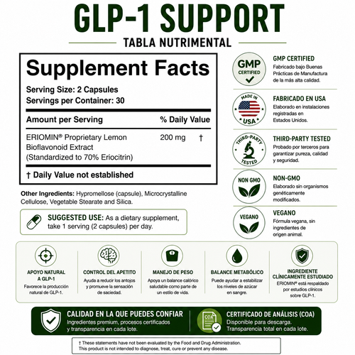 glp 1 ingredientes GLP-1 SUPPORT