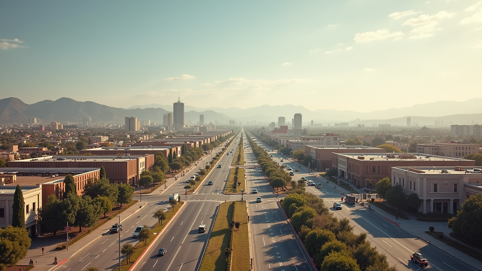 Plano de desarrollo urbano en Sonora con zonas marcadas