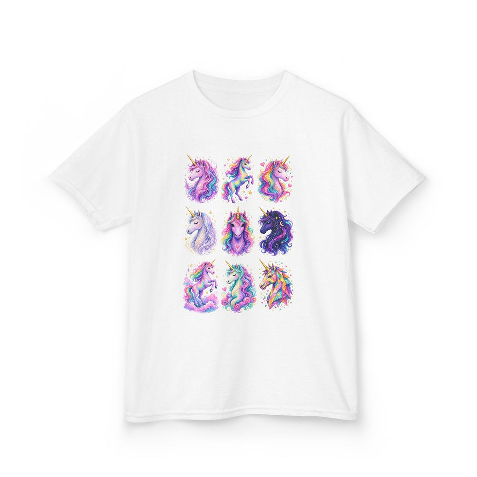 Thumbnail: Colorful Unicorns and Rainbow Kids T-Shirt