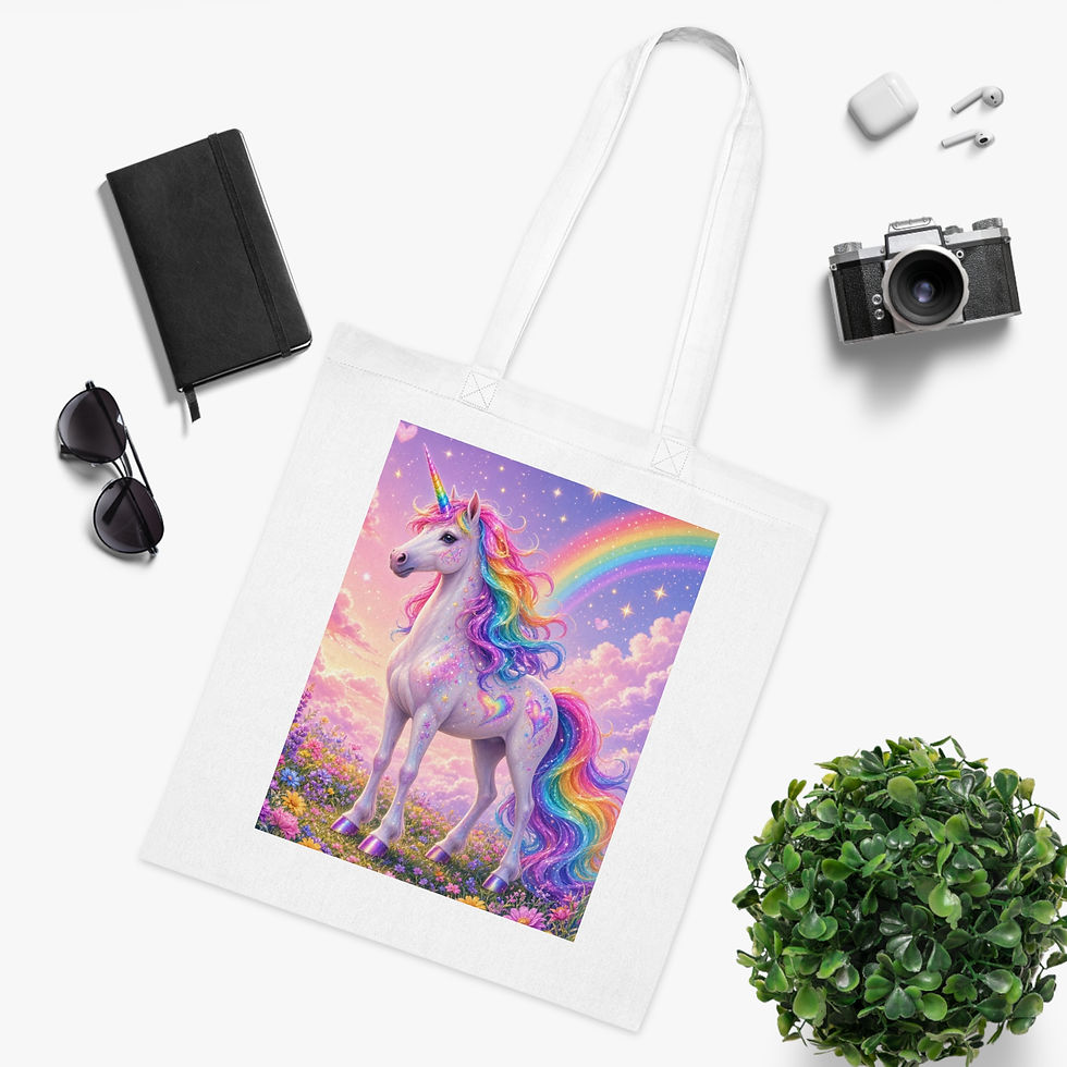 Thumbnail: Rainbow Unicorn Cotton Tote