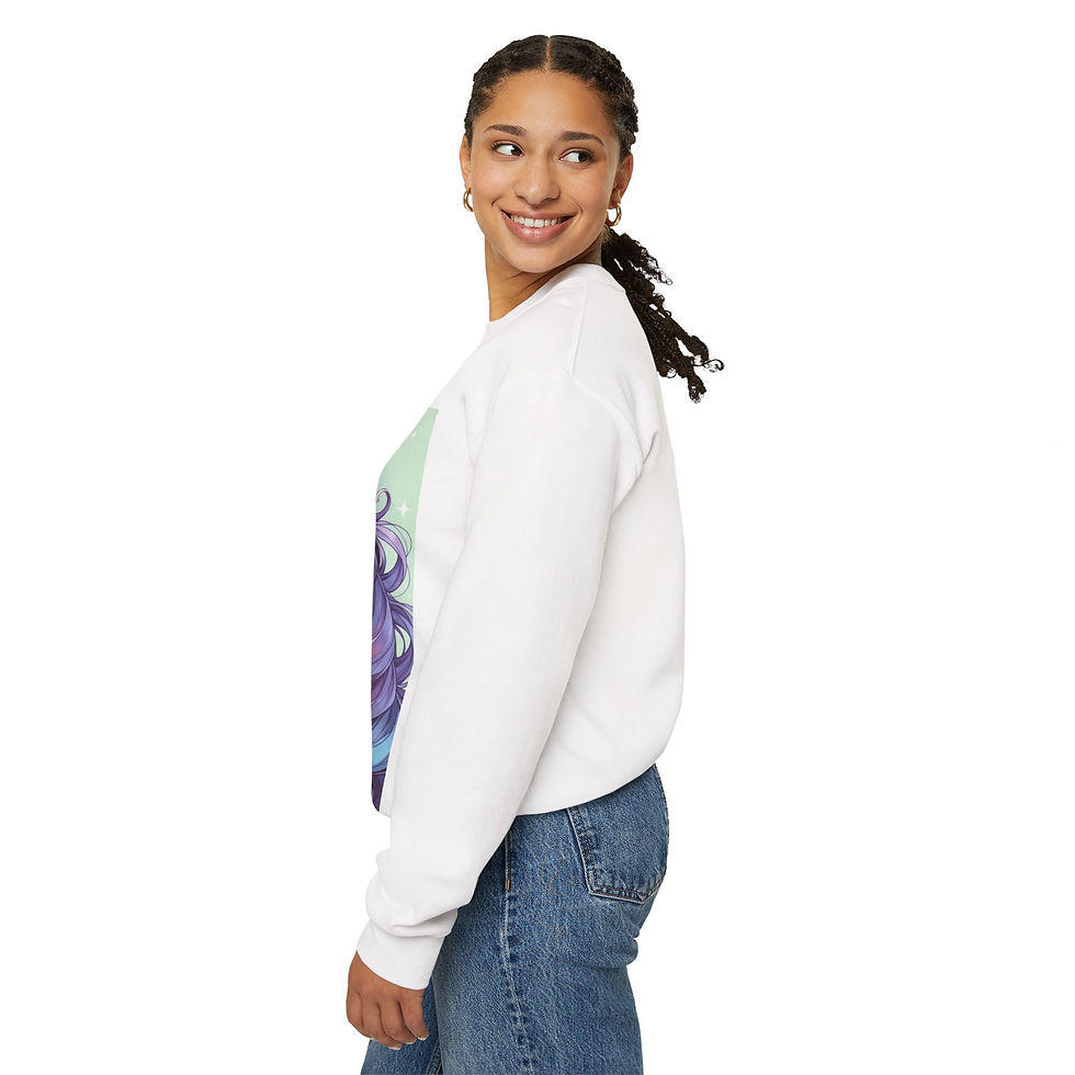 Thumbnail: Pastel Unicorn Portrait Sweatshirt | Rainbow Mane Fantasy