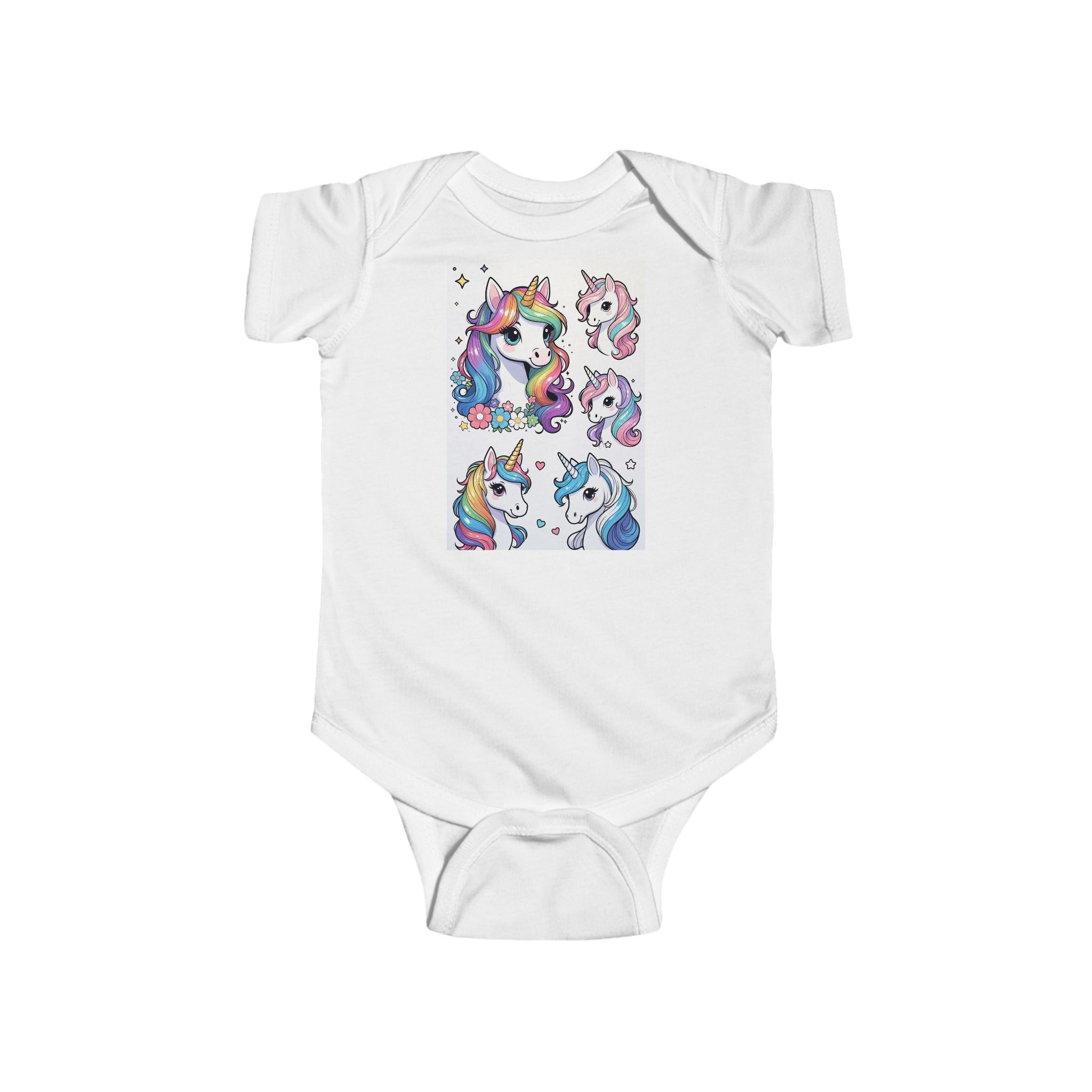 Infant Bodysuit — Colorful Cute Unicorns Baby Onesie