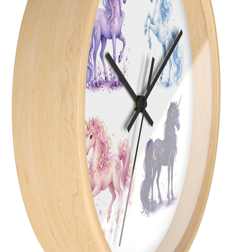 Thumbnail: Colorful Unicorns Wall Clock, Fantasy Artwork