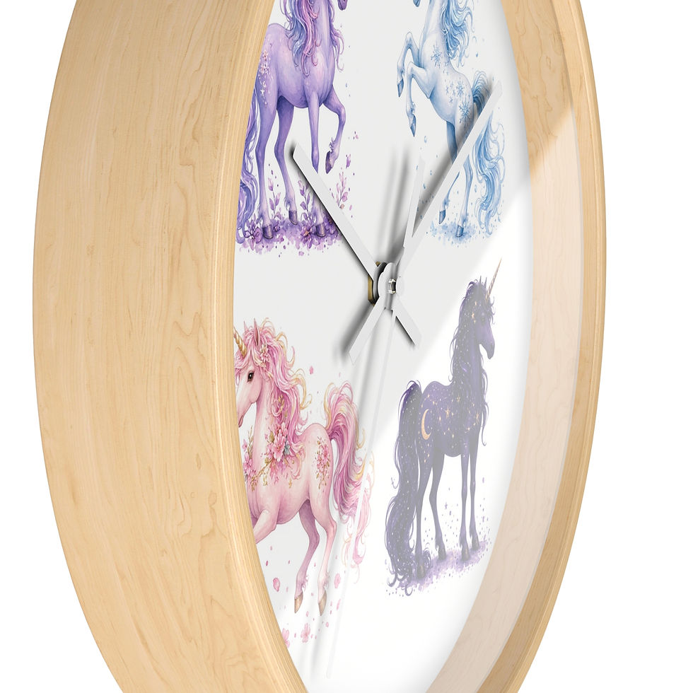 Thumbnail: Colorful Unicorns Wall Clock, Fantasy Artwork
