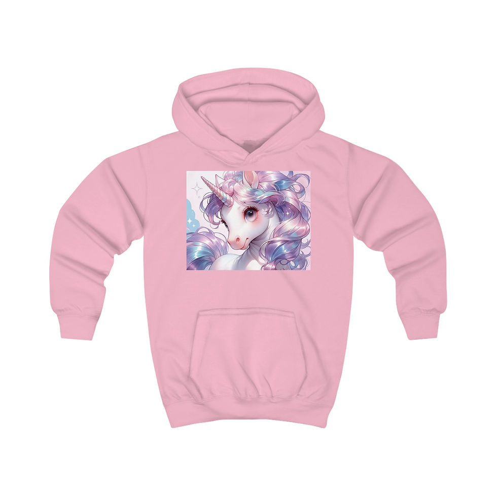Thumbnail: Kids Hoodie — Pastel Rainbow Unicorn Graphic Hoodie