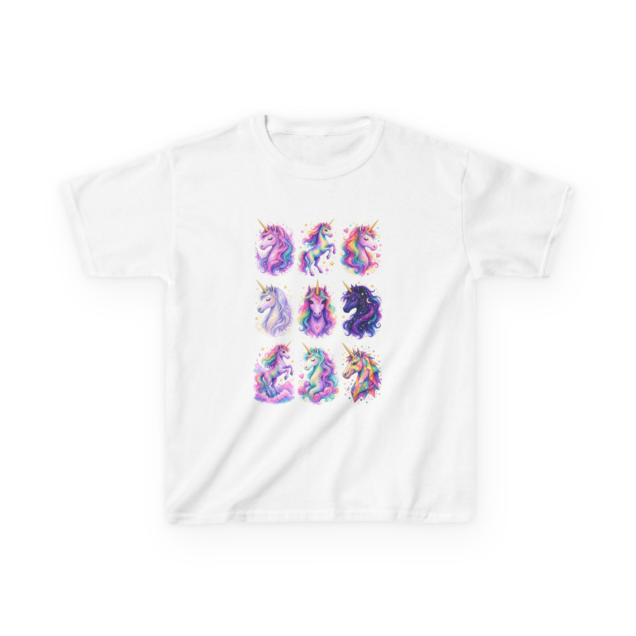 Colorful Unicorns and Rainbow Kids T-Shirt