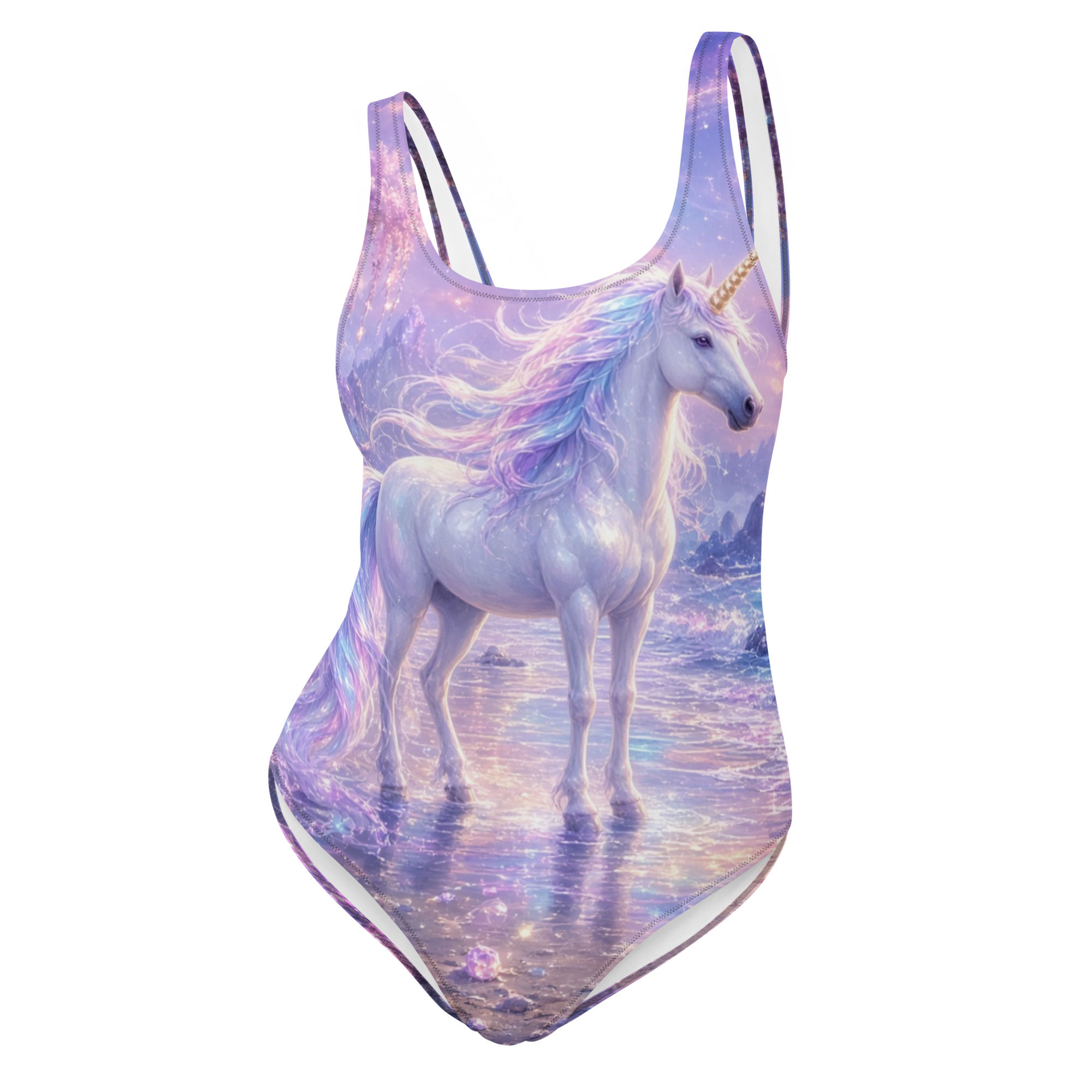 One-Piece Swimsuit Unicorn Dreamy Beach Design