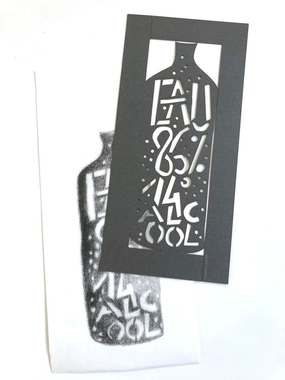 Thumbnail: Ombre Sculpture - VINS - 6 cartes- Anne Mars - Papier Découpé et Risographie