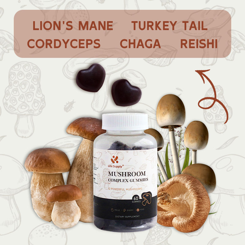 Miniaturbild: Lite Supply Mushroom Gummies 12 Blend - Mushroom Complex - Brain Booster